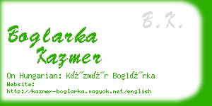 boglarka kazmer business card